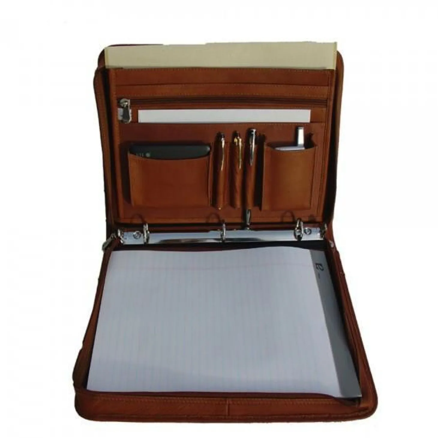 Piel Leather Three-Ring Binder