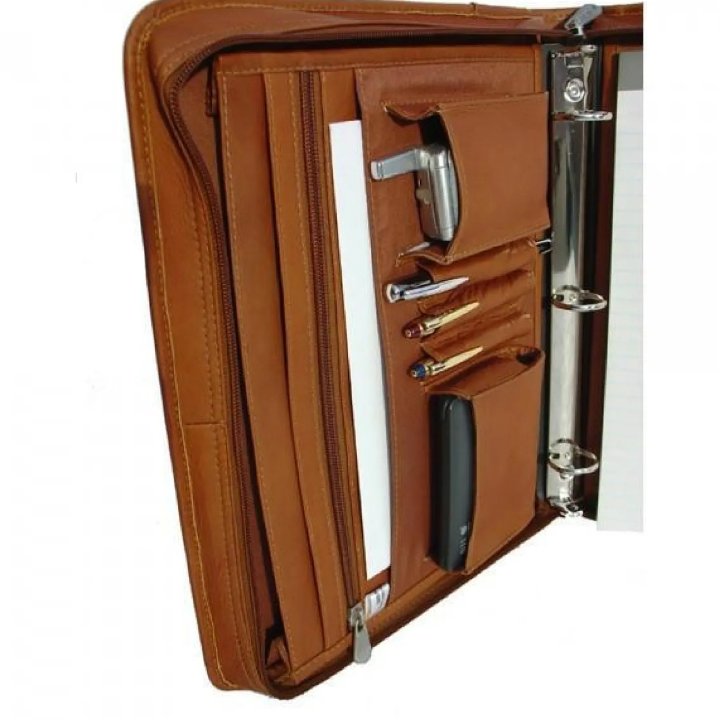 Piel Leather Three-Ring Binder