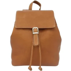 Piel Leather Top Flap Drawstring Backpack