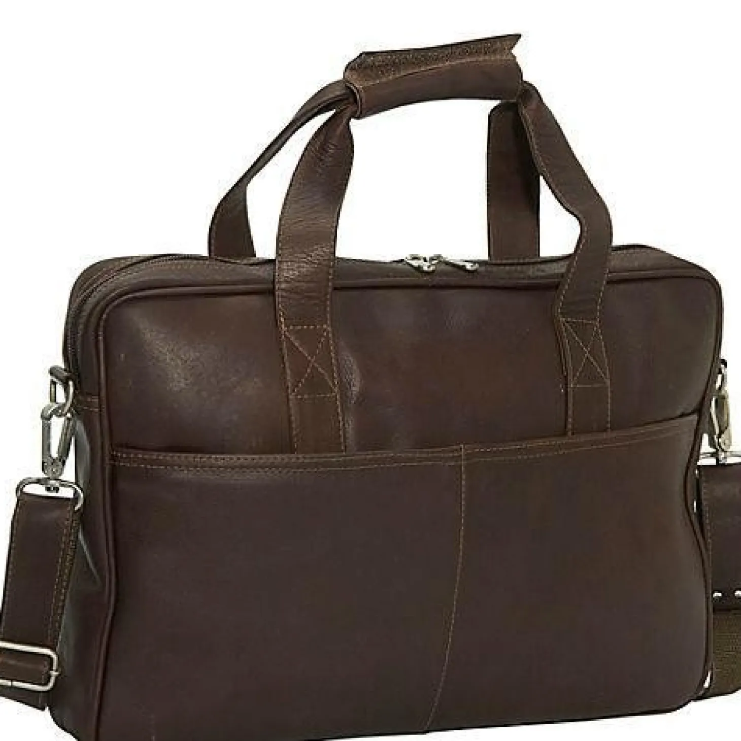 Piel Leather Top-Zip Portfolio