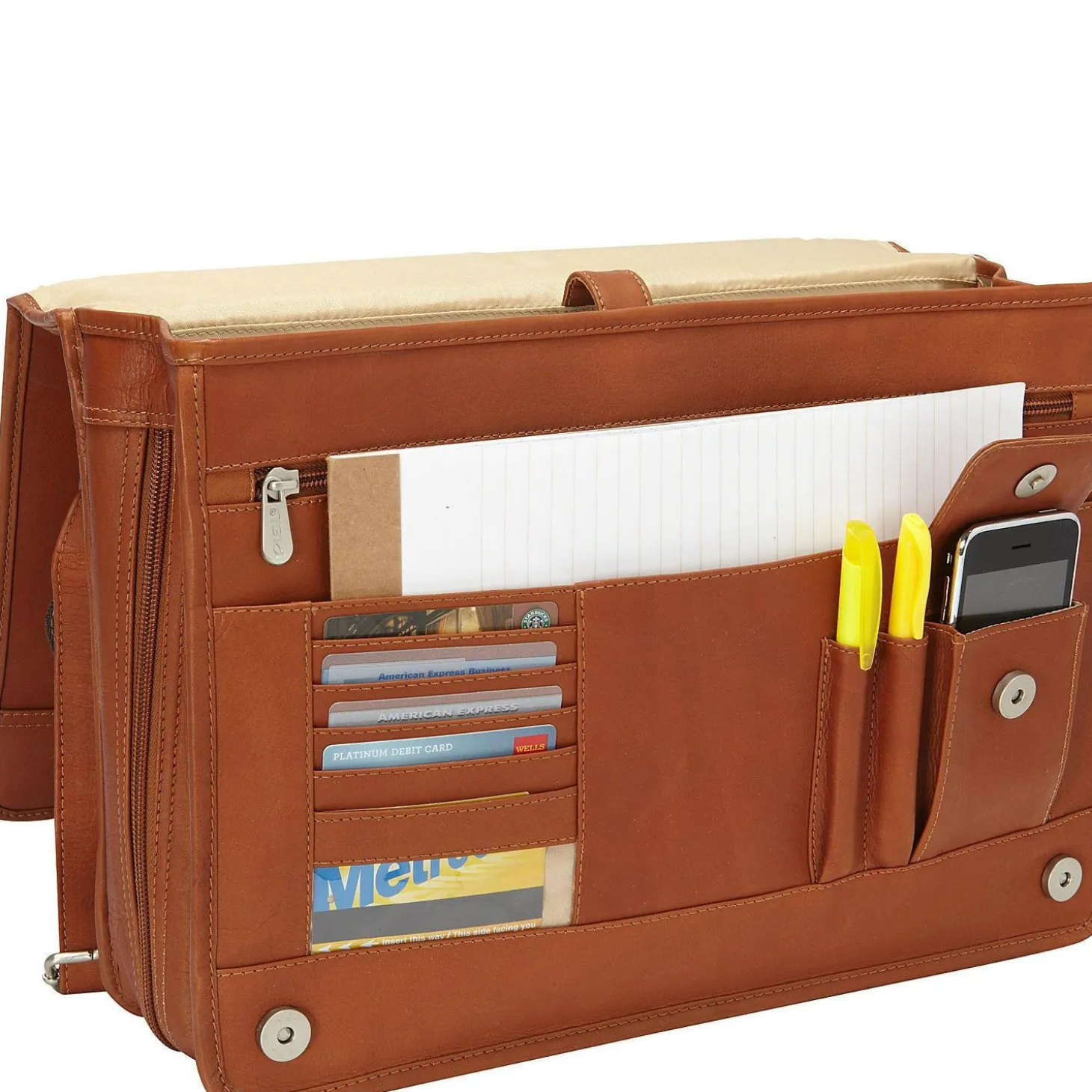 Piel Leather Two-Section Expandable Laptop Portfolio