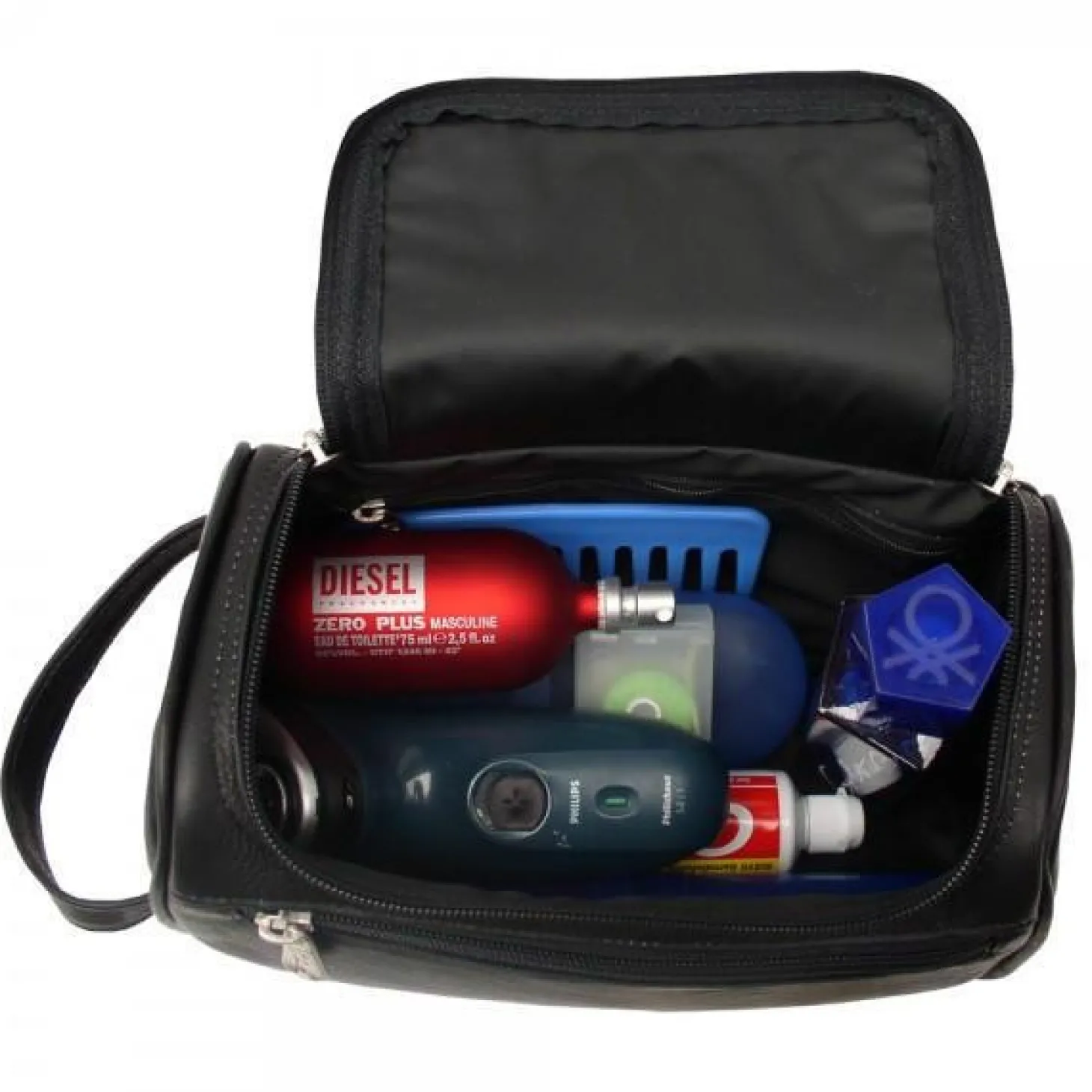 Piel Leather U-Zip Toiletry Kit