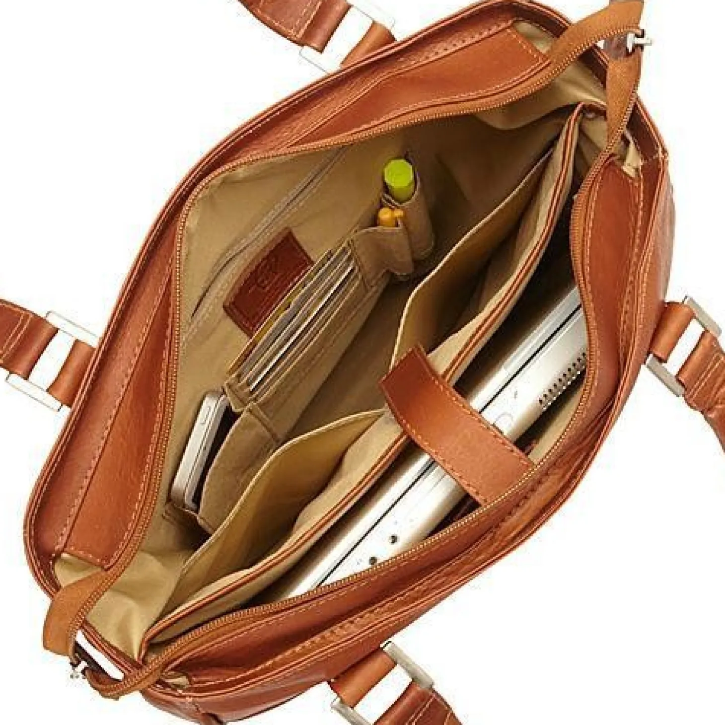 Piel Leather Vertical Laptop Tote