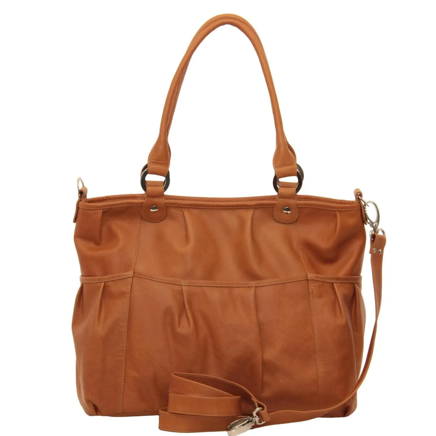 Piel Leather Zippered Cross-Body Tote
