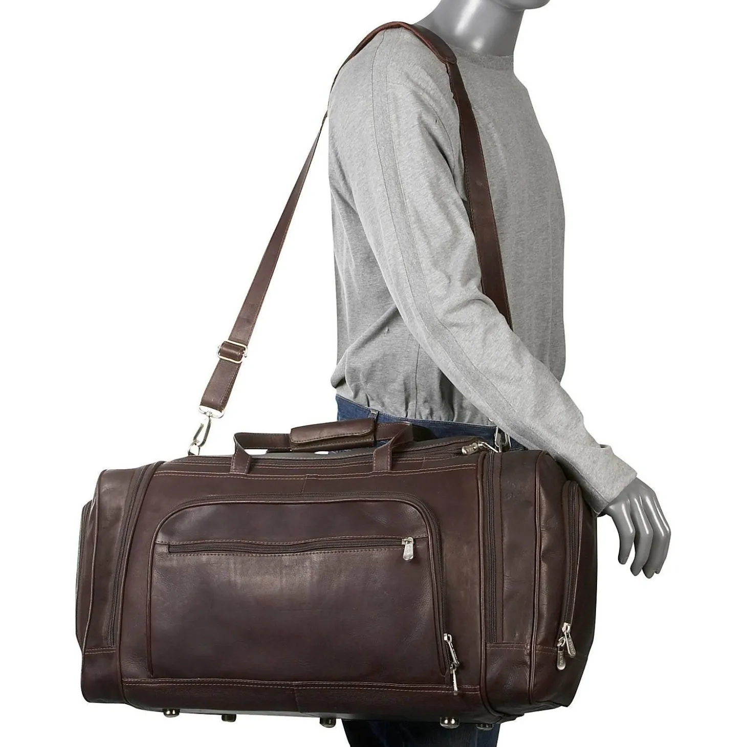 Piel Multi-Compartment Duffel Bag