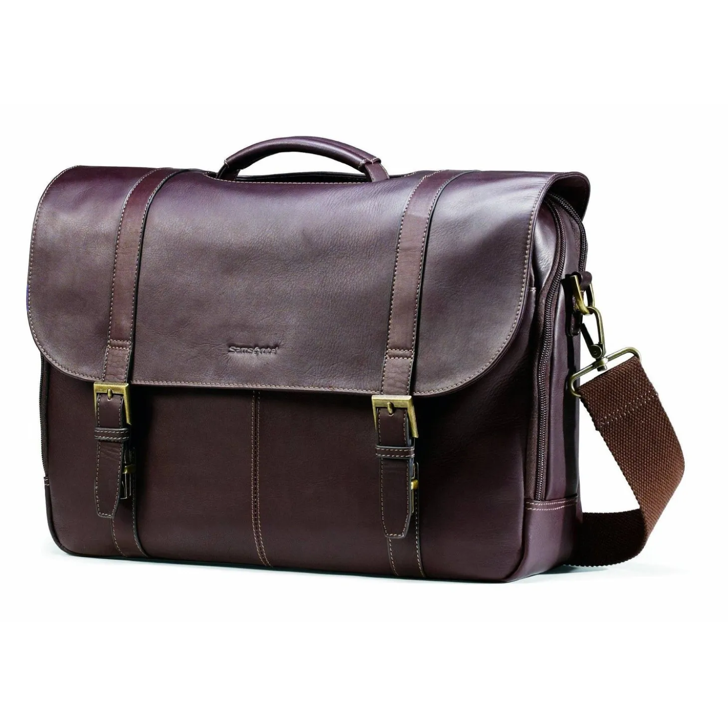 Samsonite Leather Business Cases Colombian Leather Flapover Case