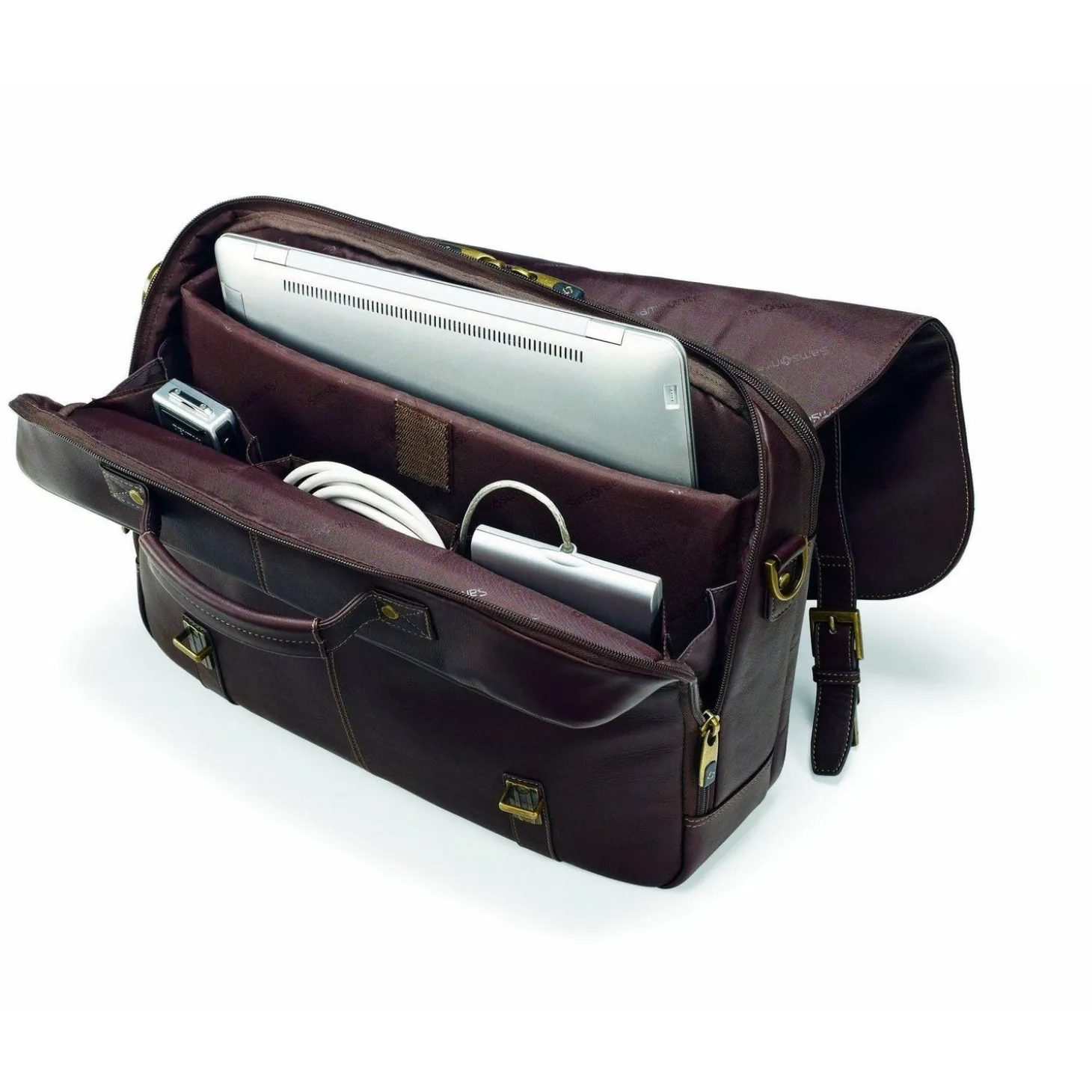 Samsonite Leather Business Cases Colombian Leather Flapover Case