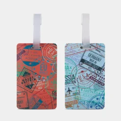 Travelon Set Of 2 Luggage Tags, Passport Stamps