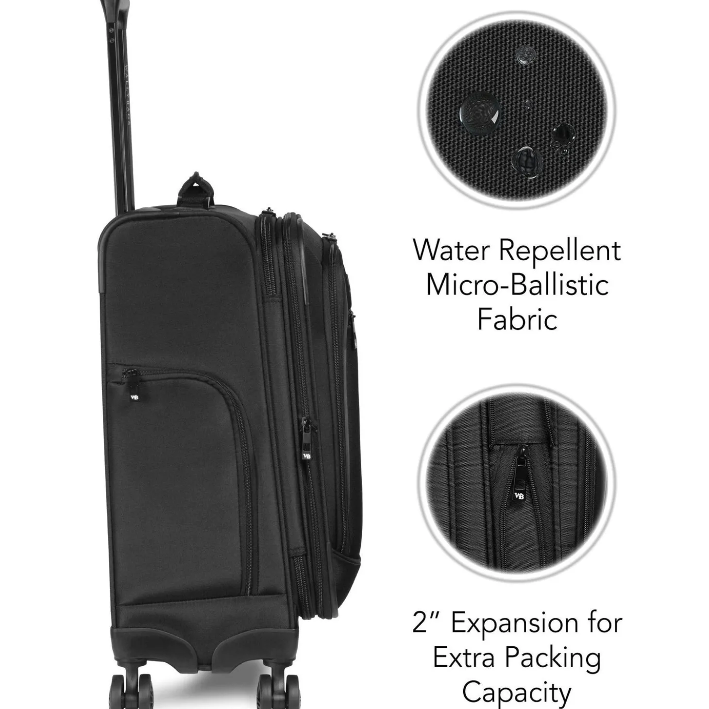Wally Bags Solutions 20-inch Expandable Carry-On Spinner with Padded Electronics Pockets