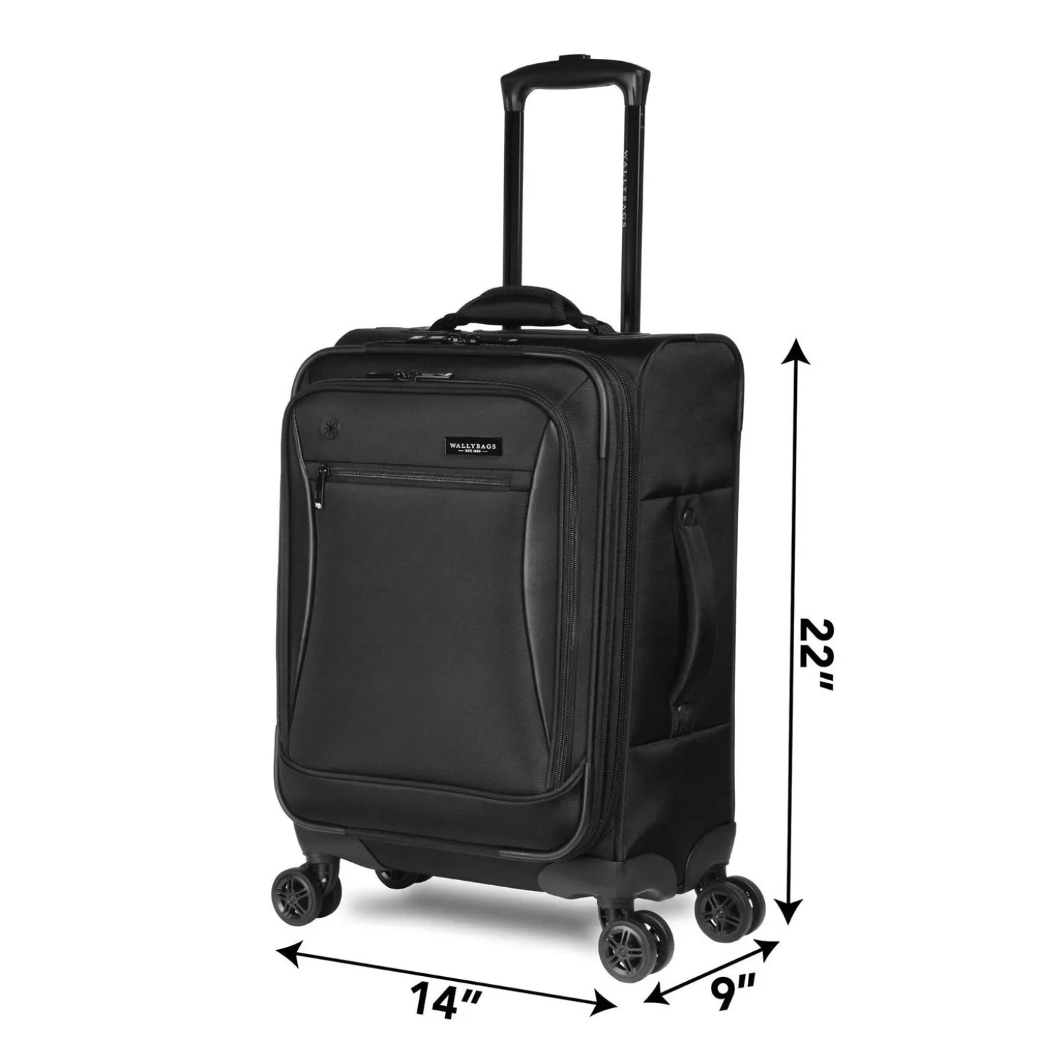 Wally Bags Solutions 20-inch Expandable Carry-On Spinner with Padded Electronics Pockets