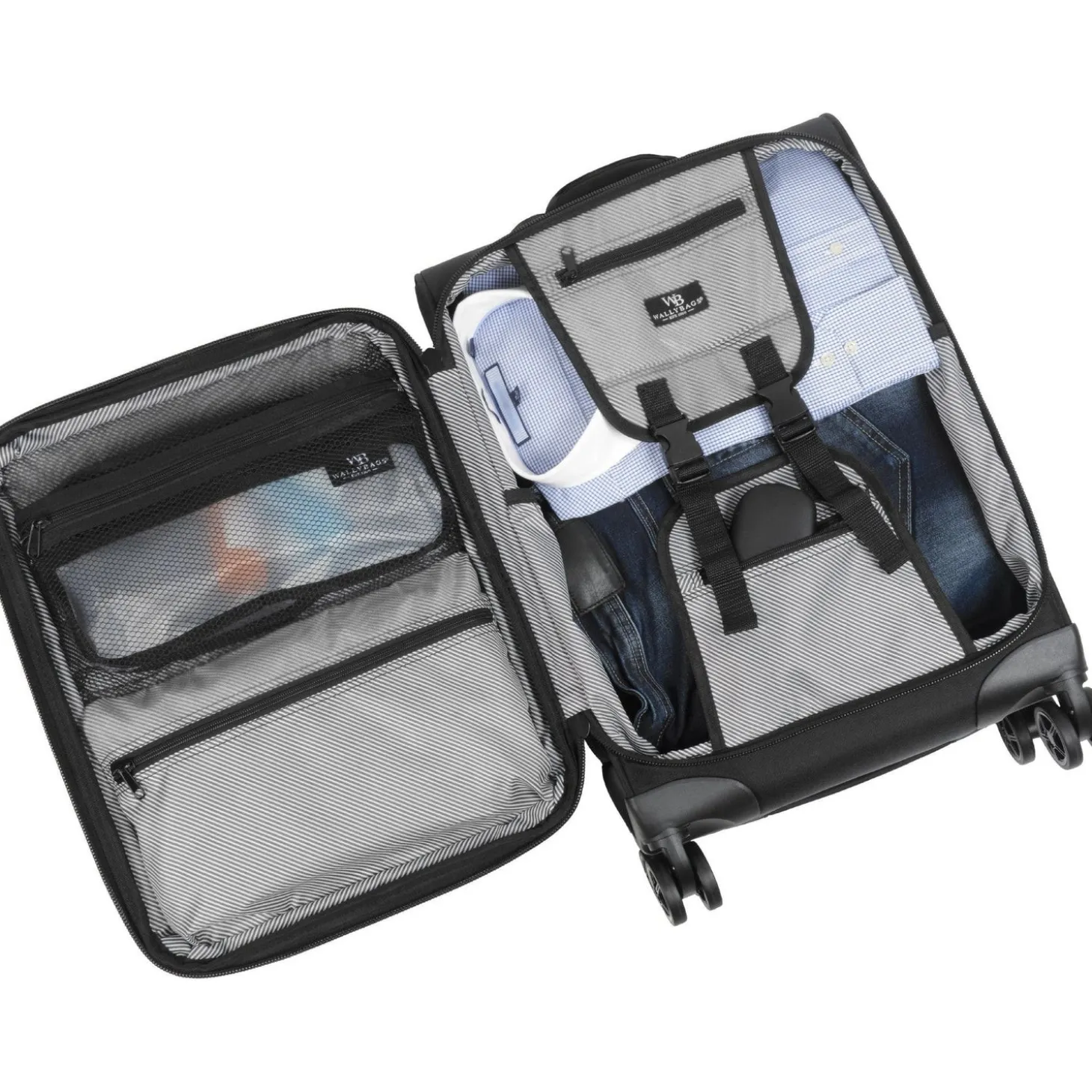 Wally Bags Solutions 20-inch Expandable Carry-On Spinner with Padded Electronics Pockets