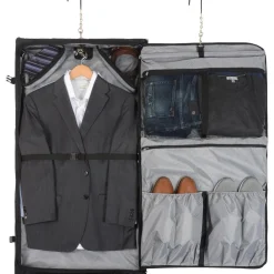 Wally Bags Solutions 45-inch Premium Garment Bag with Shoulder Strap and Multiple Pockets